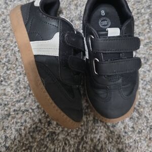 Kids Black and White Velcro Sneakers